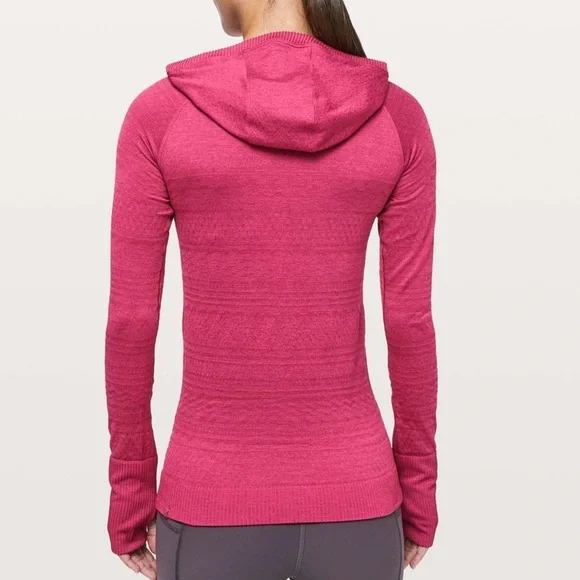 Lululemon great shape magenta rest less seamless violet red pullover hoodie top - Picture 11 of 12